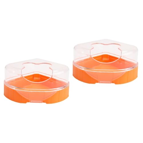 BESPORTBLE 2 STK Hamster Badezimmer Toilette Hamster klo Hamster gehege Hamster Care Orange Hamster Toilet Badezimmer für Hamster Wanne Haustier Hamster Badezimmer Robustes Hamsterbad Plastik von BESPORTBLE