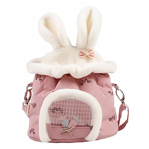 BESPORTBLE 2 STK Hamstertasche Hamster-reiserucksack Reiserucksack Für Unterwegs Kleiner Haustierträger Hamster-reisekäfig Hamstertragetasche Kaninchen Tragetasche Hamsterträger Rosa Plüsch von BESPORTBLE