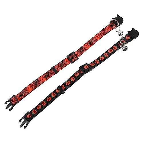 BESPORTBLE 2 Stück Halloween Haustierhalsbänder Katzenhalsband Haustierhalskette Heimtierbedarf Haustierhalskette Haustierglocke Lustiges Halsband Hundehalsband Halloween Halsband von BESPORTBLE