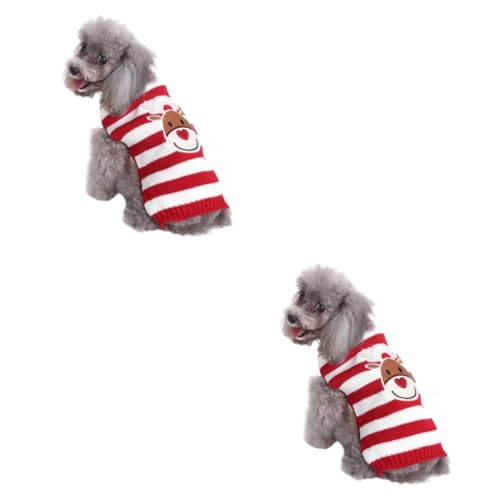 BESPORTBLE 2 Stück Hunde Winterkleidung Welpenkleidung Haustier Hundemantel Haustier Strickpullover Weihnachten Haustier Pullover Haustier Festliche Kleidung von BESPORTBLE