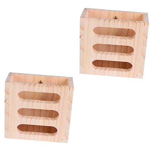 BESPORTBLE 2 Stück Kaninchen Holz Grasständer Holz Krippenständer Für Kaninchen Grashalter Für Guinea Futter Futterspender Gestell Holz Futterkrippe Kaninchenfutter Holz Futterspender von BESPORTBLE