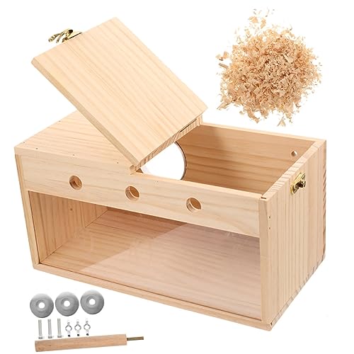 BESPORTBLE 2Er-Box Papageien Zuchtbox Balkon vogelhaus vogelhäuser für Balkon Kolibri-Dekor Spielzeug für Haustiere Sittichnest aus Holz Garten Nisthaus Quadrat Lieferungen Plugin Terrarium von BESPORTBLE