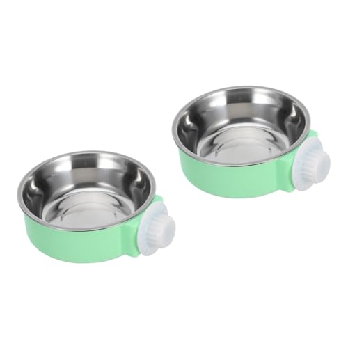 BESPORTBLE 2St Futternapf für Hunde Futterwasserspender für Vogelkäfige Hundekäfig Wassernapf Welpenzwinger für kleine Hunde pet Supplies Dog Food Bowl Vogel käfig Haustier Hundefutter Green von BESPORTBLE