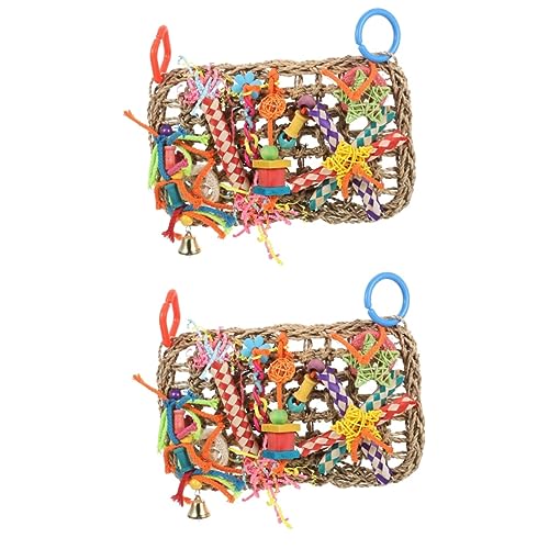 BESPORTBLE 2St Gewebtes Hängekissen aus Seegras Vogelspielzeug hängematten Spielzeug für Sittiche Kauspielzeug für Vögel Spielzeuge Käfig Zubehör Sittichspielzeug zum Aufhängen Spaß Xuanfeng von BESPORTBLE