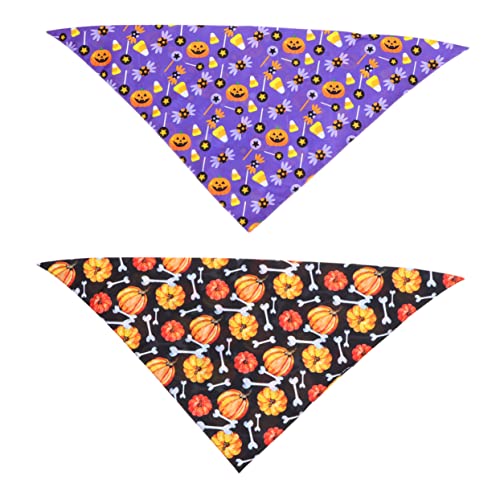 BESPORTBLE 2St Halloween-Haustier-Dreiecksschal Welpe Haustier-Halloween-Bandanas gruseliges Hundehalstuch Kätzchen Zubehör hundehalsband für Halloween Haustier-Lätzchen Polyestertuch von BESPORTBLE