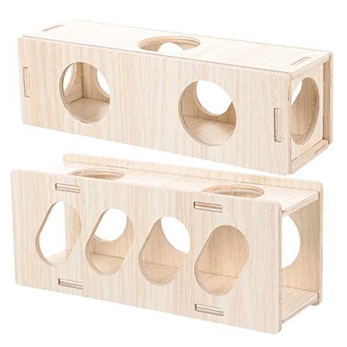 BESPORTBLE 2St Hamster-Tunnel-Spielzeug Hamster tunnelsystem Hamstertunnelsystem Katzentunnel Meerschweinchenhaus Haustier Spielset aus Holz Kleintierversteck Meerschweinchen verstecken Igel von BESPORTBLE