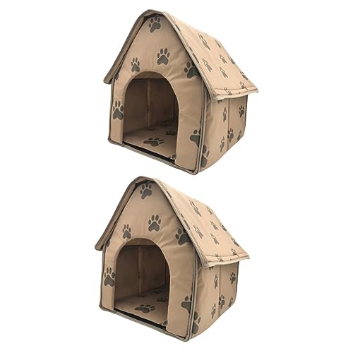 BESPORTBLE 2St Haustier hundehütte Hund Zelt Bett Katzenbett Haustier hundebett Hundezelt haustierzelt haustierbett catsbests hundehaus Bett zusammenklappbares Haustierhaus Vlies Coffee von BESPORTBLE