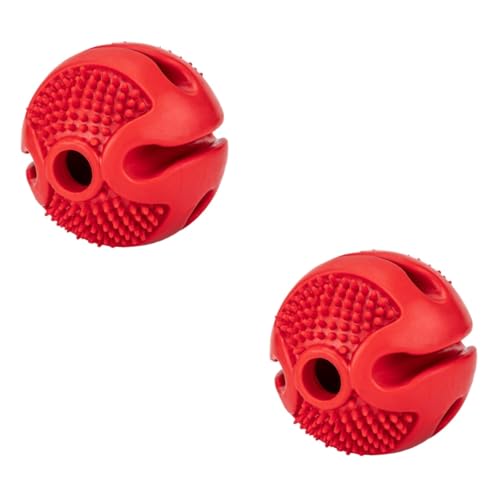 BESPORTBLE 2St Haustier undichter Ball Hundefutter Spielzeug für Haustiere Interactive Dog Toys knete Spielzeug Schnüffelball für Haustiere Spielzeug zum Auslaufen von Lebensmitteln Gummi rot von BESPORTBLE