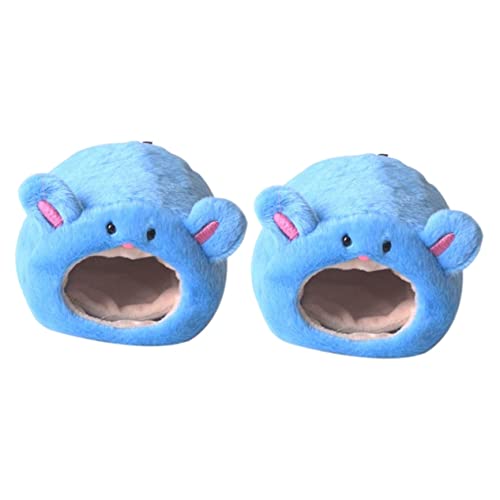 BESPORTBLE 2St Haustier warmes Bett Hamsterzeltbett Betthamster Hamsterbetten Hamster warmes Einstreu für Hamsterkäfige pet Supplies haustierbedarf Hamster Winterbett Hamsternest Blue von BESPORTBLE