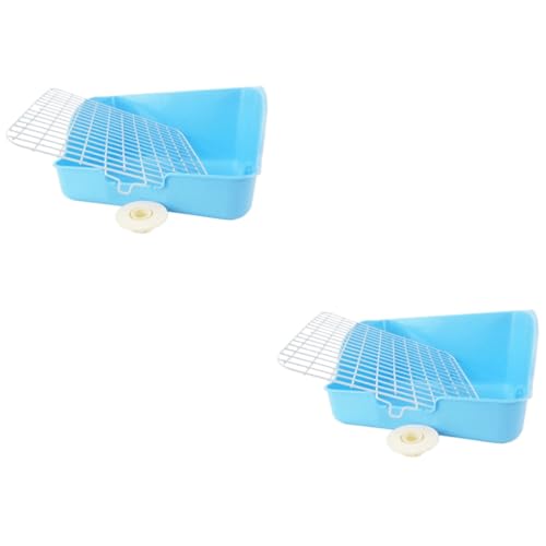 BESPORTBLE 2St Haustiertoilette für Kaninchen kaninchentoilette kaninchenklo Hasen klo Hamster-Wasserflasche Haustierzubehör XL-Katzenstreu Frettchen Kaninchen-Töpfchen-Trainingstoilette Blue von BESPORTBLE