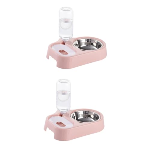 BESPORTBLE 2St Hundefutter rutschfeste Fressnäpfe für Katzen Hündchenschüsseln doppelter Welpe Katzennäpfe pet Feeder pet Water Bowl Haustier Hundenäpfe Futternapf für Katzen Katzennapf Rosa von BESPORTBLE