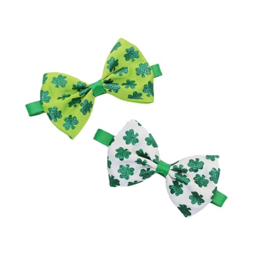 BESPORTBLE 2St Kleeblatt-Fliege schlüpfeier geburtstagstonie Haustier st. Patricks Day Kostüm Festival-Haustier- -Accessoire weihnachtsdeko pet Fliege st Patrick Kleeblatt-Haustier-Fliege von BESPORTBLE