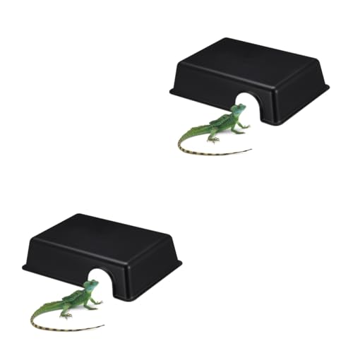 BESPORTBLE 2St Reptilien verstecken Sich in Höhlen Scorpion scorpien Zubehör für Schlangenkäfige Gecko-Zubehör schleichtiere Aquarium-Ornament-Handwerk künstlicher Hintergrund Plastik Black von BESPORTBLE