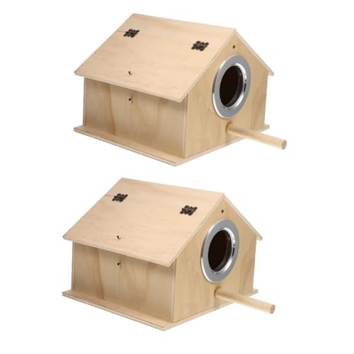 BESPORTBLE 2St Vogelnest Sittichkäfig Outdoor-Spielsets vogelhaus Vogelkäfig Spielzeuge Vogelhäuschen für draußen Vogelspielzeug für Sittiche Sittichnest im Freien Papagei Zuchtbox malen von BESPORTBLE