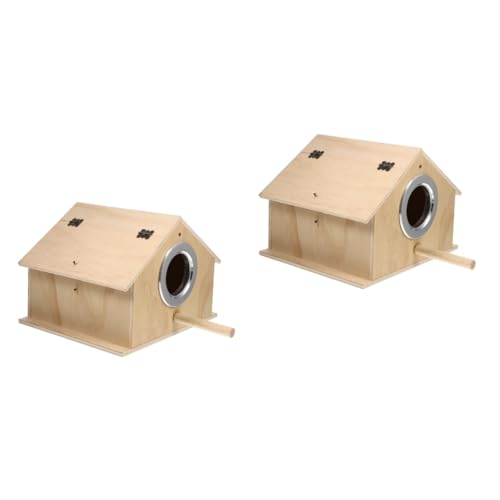 BESPORTBLE 2St Vogelnest vogelhaus Vogelkäfig Mini-Spielzeug handgefertigte Vogelhäuschen Spielzeuge Spielset aus Holz Sittichnest im Freien Sittich Zubehör Langen Papagei Suite Vögel von BESPORTBLE