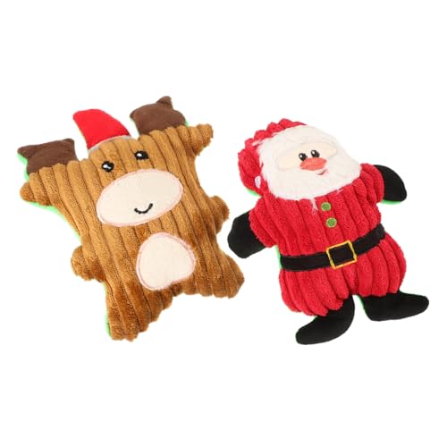 BESPORTBLE 2St Weihnachts-Plüschtier mit Hundegeräusch kleines hundespielzeug für Haustiere Interactive Dog Toys weihnachtsmann interaktives Welpenspielzeug Plüschtiere von BESPORTBLE