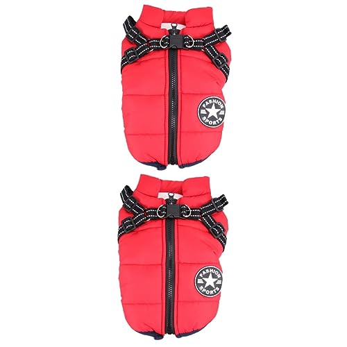 BESPORTBLE 2St Winterweste für Haustiere Pullover Mantel Welpen Mäntel Pullover Westen warme Mäntel für Frauen Winter Haustierkleidung Hunde Weste Haustierbekleidung Hundeweste Hund Tuch rot von BESPORTBLE