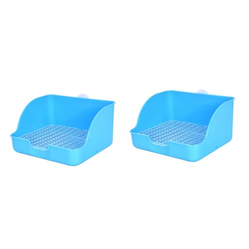 BESPORTBLE 2er-Box Häschen Haustiertoilette Töpfchen Zug Kaninchen Hase Kaninchen-töpfchentrainer Kaninchen-toilettenstreu Meerschweinchen Käfig Töpfchen Trainer Katzentoilette Blue Plastik von BESPORTBLE