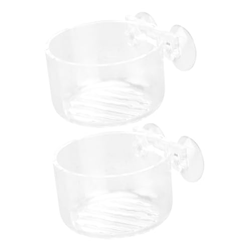 BESPORTBLE 2st Futterautomat Für Fische Und Garnelen Dekorationen Für Aquarien Garnelen-Aquarium-Set Rundes Serviertablett Waffeln Tasse Haken Schüssel Fischfutterhalter Transparent Acryl von BESPORTBLE