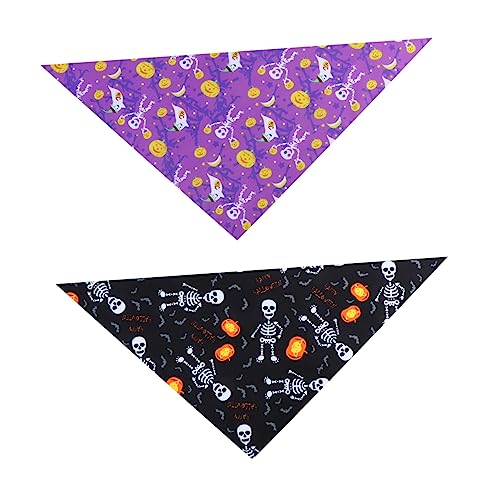 BESPORTBLE 2st Hund Halloween Dreiecksschal Halstuch Für Hunde Katzenlätzchen Hundehalsband Haustier-Halloween-schal Hund Taschentücher Schal Welpen Haustier Hund Schal Polyester von BESPORTBLE