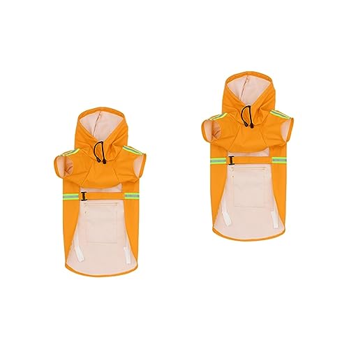 BESPORTBLE 2st Hund Regenmantel Hund Reflektierender Regenmantel Hunderegenmäntel Für Große Hunde Wasserdicht Regenponcho Für Hunde Hunderegenmäntel Für Kleine Hunde Hundezubehör Orange Nylon von BESPORTBLE