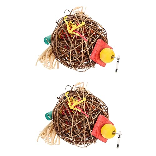 BESPORTBLE 2st Papagei Vogelkäfige Für Papageien Kleine Papageienspielzeuge Papageien Papagei Leckereien Papageienfutter Vogel Papageien Taube Ratten Sepak Takraw Colorful von BESPORTBLE