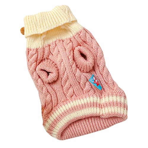 BESPORTBLE 2st Welpenweste Aus Baumwolle Welpen-Hoodie Süsser Welpe Schöner Welpenpullover Gestrickte Pullover Für Haustiere Warme Jacke Hundemäntel Winterjacken Für Hunde Kätzchen Rosa Stoff von BESPORTBLE