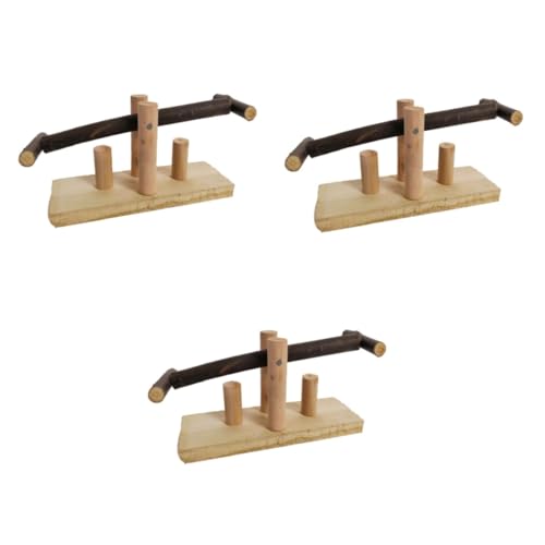 BESPORTBLE 3 STK Papagei Wippe Spielzeug Bambus Papageien Schwingen Wippe Aus Holz Sittichspielzeug Holzspielzeug Kletterspielzeug Für Vögel Schaukelstuhl Spielzeug Haustier Hölzern Beissen von BESPORTBLE