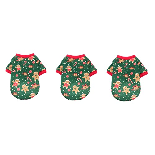 BESPORTBLE 3 STK Weihnachtskleidung Für Hunde Welpen-weihnachtskostü Weihnachtskostüme Für Haustiere Kätzchen-Weihnachts-Outfit Warme Hundekleidung Welpen-Outfits Green Polyester-vlies von BESPORTBLE