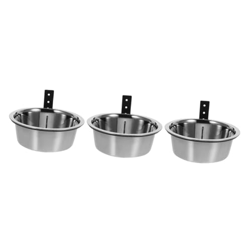 BESPORTBLE 3 Sätze An der Wand befestigter erhöhter Hundenapf Zwinger Wassernapf hängend züchten Tierfutter pet Water Bowl Dog Food Bowl hängender Hundenapf Katzennapf Rostfreier Stahl von BESPORTBLE