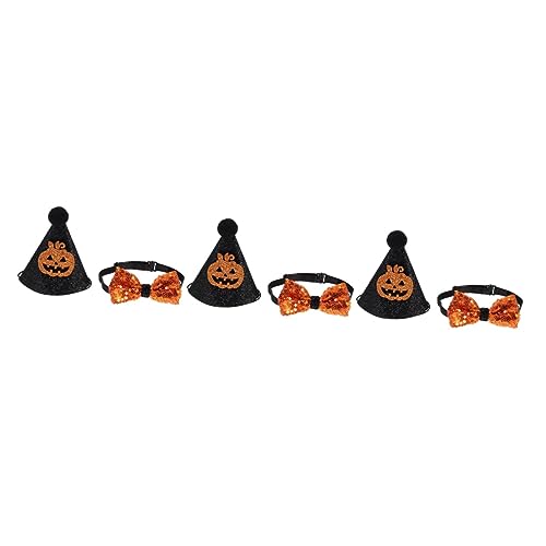 BESPORTBLE 3 Sätze Halloween-Hut Haustier Welpenhut Halloween-Hundekostüm Hundedekor Hunde kostüme Halloween Dog Halloween Costume Party-Welpen- dekoratives Hundehalsband Polyester von BESPORTBLE