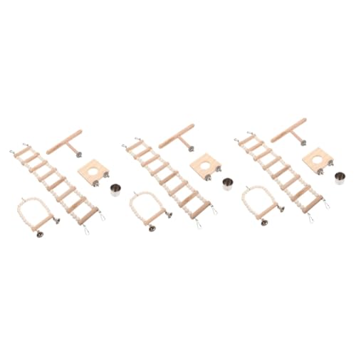 BESPORTBLE 3 Sätze Hamster-Spielzeug Hamster brücke Hamster Spielzeug Vogelleiterspielzeug Kletterleiter aus Holz für Vögel Spielset aus Holz Spielzeuge Vogelspielzeug aus Holz hölzern von BESPORTBLE