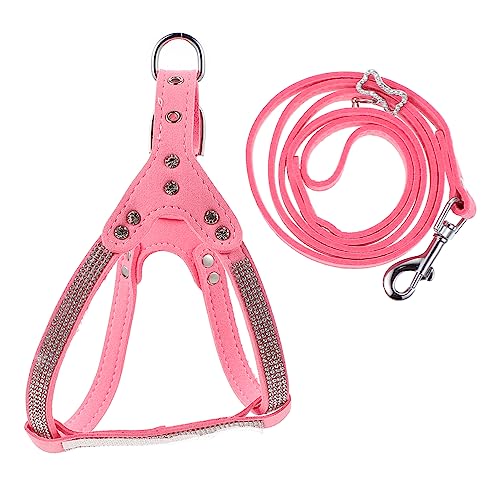 BESPORTBLE 3 Sätze Haustier Geschirr Welpengeschirr Sicherheitsweste für Hunde pet Supplies Dog Costume Dog Toy Leine Brustgurt für Haustiere Requisiten für die Tierfotografie Mikrofaser Rosa von BESPORTBLE