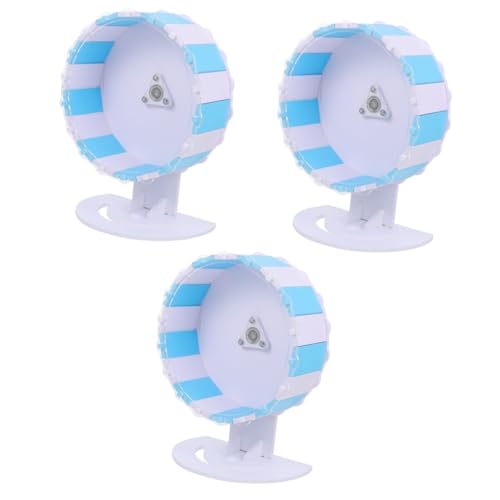 BESPORTBLE 3 Sätze Laufrad Hamster Spielzeug hamsterspielzeug Hamster zubehör Hamstersport Hamster-Übungsspielzeug Spielzeug für Hamsterkäfige Haustier Spielzeug kleines Tierrad PVC Blue von BESPORTBLE