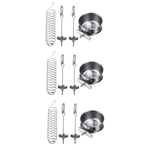 BESPORTBLE 3 Sätze Vogel Liefert Vogelfütterung Tierbehandlungswerkzeug Vogelhäuschen Für Käfig Hamsterspielzeug Nahrungsspender Für Papageien Vogelkäfig Haustier Rostfreier Stahl Container von BESPORTBLE