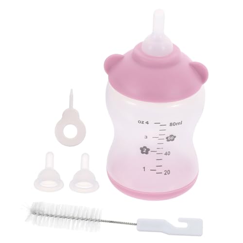 BESPORTBLE 3 Sätze Welpen Fütterung Flasche Transparente Wasserflaschen Dochte Babyflasche Für Haustier Stillflasche Für Haustiere Kätzchen-fütterungsset Kätzchen Füttern Umweltschutz s Rosa von BESPORTBLE