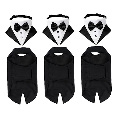 BESPORTBLE 3 Sets Hundeanzug Formelle Hundekleidung Geburtstagsgeschenk Haustier Cosplay Requisite Formeller Hunde Smoking Hochzeitsfeier Anzug Hundetragekostüm Haustier Hundekostüm von BESPORTBLE