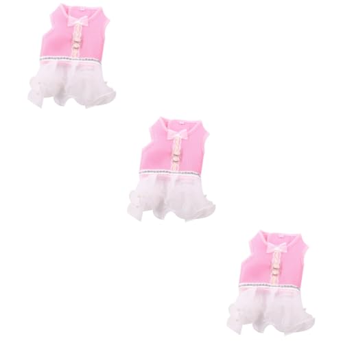 BESPORTBLE 3 STK Heimtierbedarf Hundekleidung Kleider Welpe Tutu-Rock Haustier Hundegeschirr Aus Mesh Hund Warmes Tuch Hauskatze Kleid Hundebekleidung Tutu-Kleid Für Hunde Hundekleider Rosa von BESPORTBLE