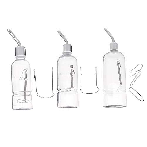 BESPORTBLE Edelstahl-wasserflasche für Haustiere Automatischer Spender 3-teiliges Set Silberfarben für Hamster Kaninchen Einfaches Design Pflege des Haustiers von BESPORTBLE