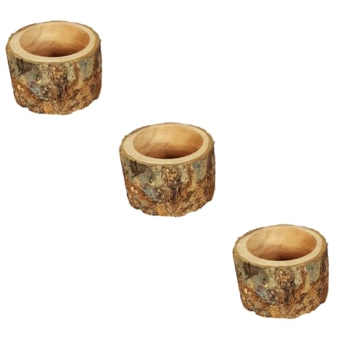 BESPORTBLE 3 STK Holz-Futter Becken für Haustiere Fenstervogel Tierspielzeug aus Holz hamsterzubehör Hamster zubehör Spielset aus Holz Spielzeuge Schüssel zur Aufbewahrung von Haustierfutter von BESPORTBLE