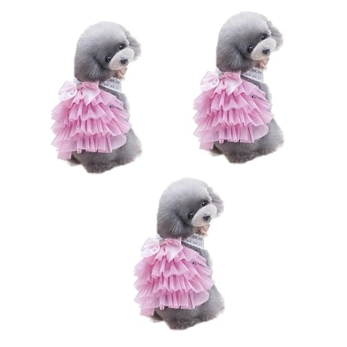 BESPORTBLE 3 Stück Haustier Hunderock Haustier Hundekleid Haustier Hunde Tutu Kleid Haustier Kleidung Haustier Bowknot Kleid von BESPORTBLE