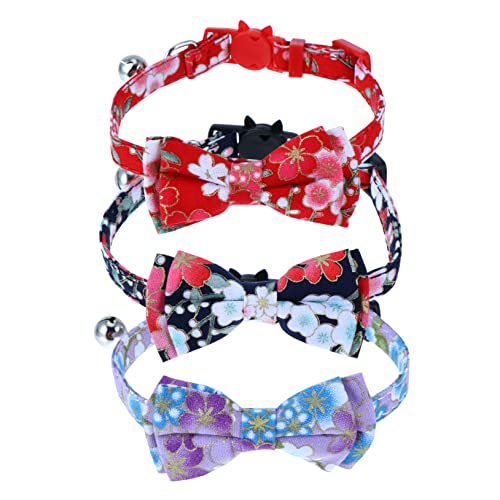 BESPORTBLE 3 Stück Haustier Katzenhalsband Katzenhalskette Mit Glocke Verstellbares Haustierhalsband Glocke Katzenhalskette Glocke Haustierhalsband Haustierhalskette Verstellbares von BESPORTBLE