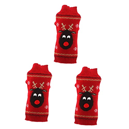 BESPORTBLE 3 Stück Hundepullover Haustierpullover Hundekleidung Haustier Weihnachtskleidung Welpenkleidung von BESPORTBLE