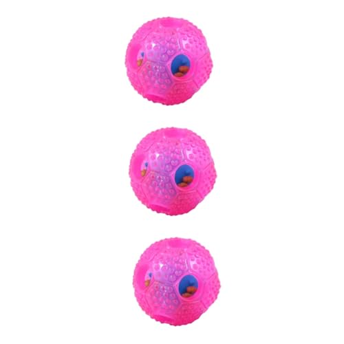 BESPORTBLE 3St Ball behandeln interaktives Spielzeug Interactive Toys Hunde spielzeuge Dog Toy Fußballspielzeug Spielzeug für Haustiere Leckerli-Spender für Hunde Leckerli-Ball für Hunde Rosa von BESPORTBLE