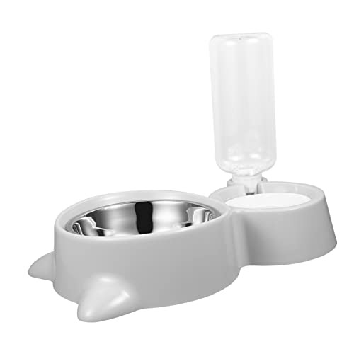 BESPORTBLE 3St Doppelschüsselförderer pet Water Bowl pet Bowl Futternapf für Haustiere Hunde wasserbrunnen Wasserflaschen Futterautomat für Haustiere wasserspender für Haustiere Plastik Grey von BESPORTBLE