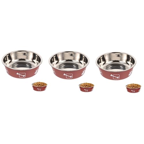 BESPORTBLE 3St Edelstahlschüssel für Haustiere Futterspender für Welpen Hundenäpfe mittelgroßer Hund Hundenapf pet Feeder pet Water Bowl Futternapf für Haustiere Hundefutter Rostfreier Stahl von BESPORTBLE