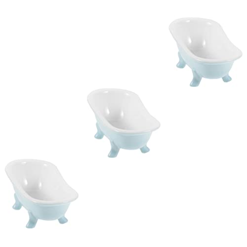 BESPORTBLE 3St Hamster Badewanne Hamster sandbad Hamster Spielzeug Hamsterhygiene Hamsterhaus Hamster-Sandbad-Fall verschleißfeste Hamsterbadewanne Hamstertoilette Keramik Sky-Blue von BESPORTBLE