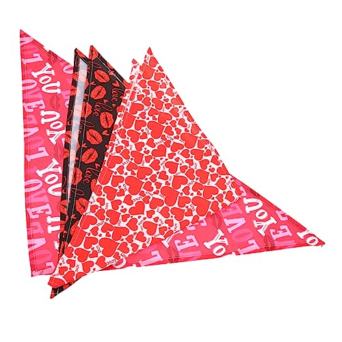 BESPORTBLE 3St Haustier-Schal Dog Bandana hundekleidung Hundehalsband Urlaubs-Bandanas Pfotenbalsam für Hunde dreieckstücher Hundeschal zum Valentinstag saisonale Hundehalstücher Polyester von BESPORTBLE