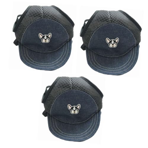 BESPORTBLE 3St Haustier verstellbare Krawatte Visierhut für Hunde Sonnenschutzhut für Hunde Hund Schnuller Cap für Hunde hundehüte hundehut Hüte mit Gittern Sonnenschirmzubehör für Hunde Blue von BESPORTBLE