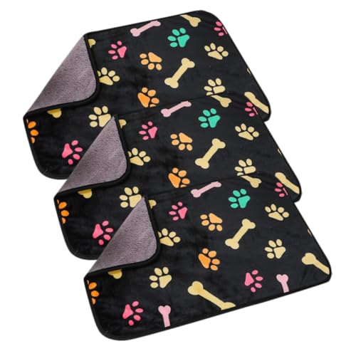 BESPORTBLE 3St Haustierdecke Winterdecke für Katzen Hundebettdecke Katzendecke Katzenbett Hundesachen kuscheldecke warm thermodecken pet Bed Wiederverwendbare Decke Hundedecke Flanell Black von BESPORTBLE